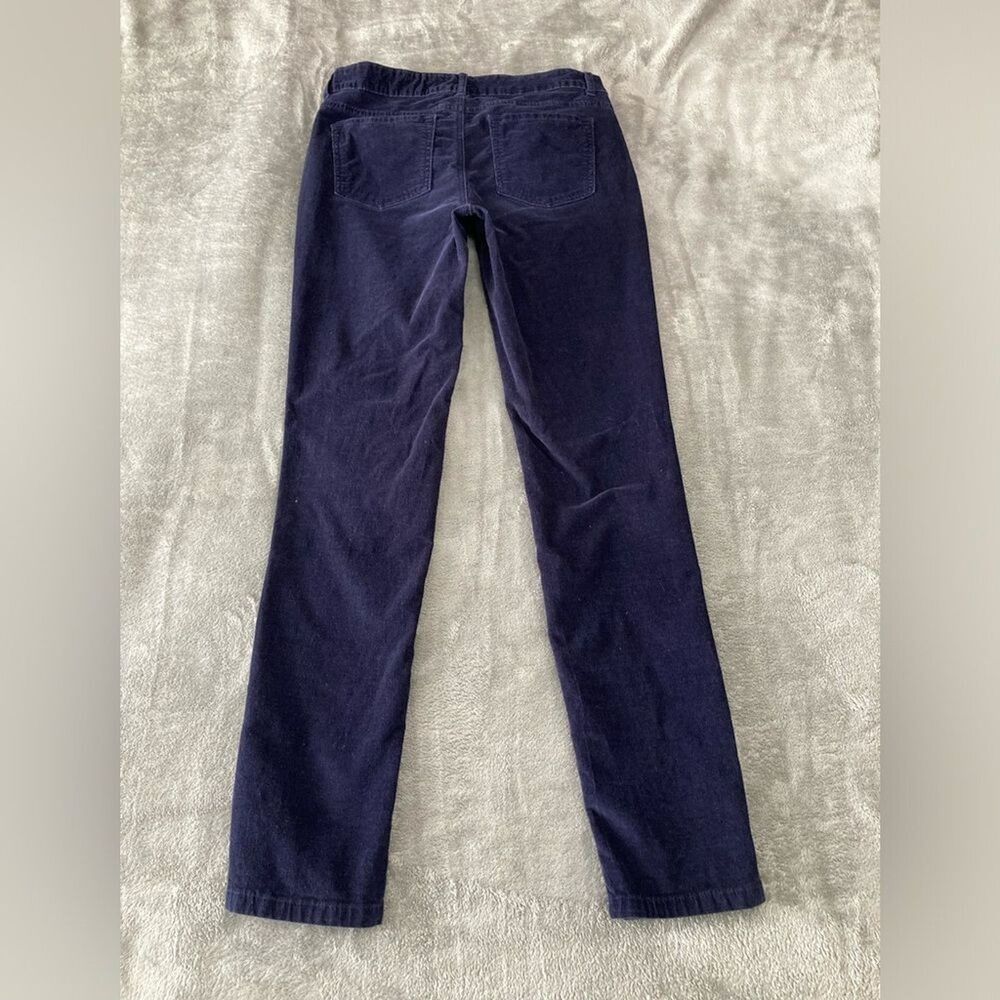 Crown & Ivy Skinny Corduroy Pants Womens 4 Blue Ankle Preppy Casual - Picture 2 of 11